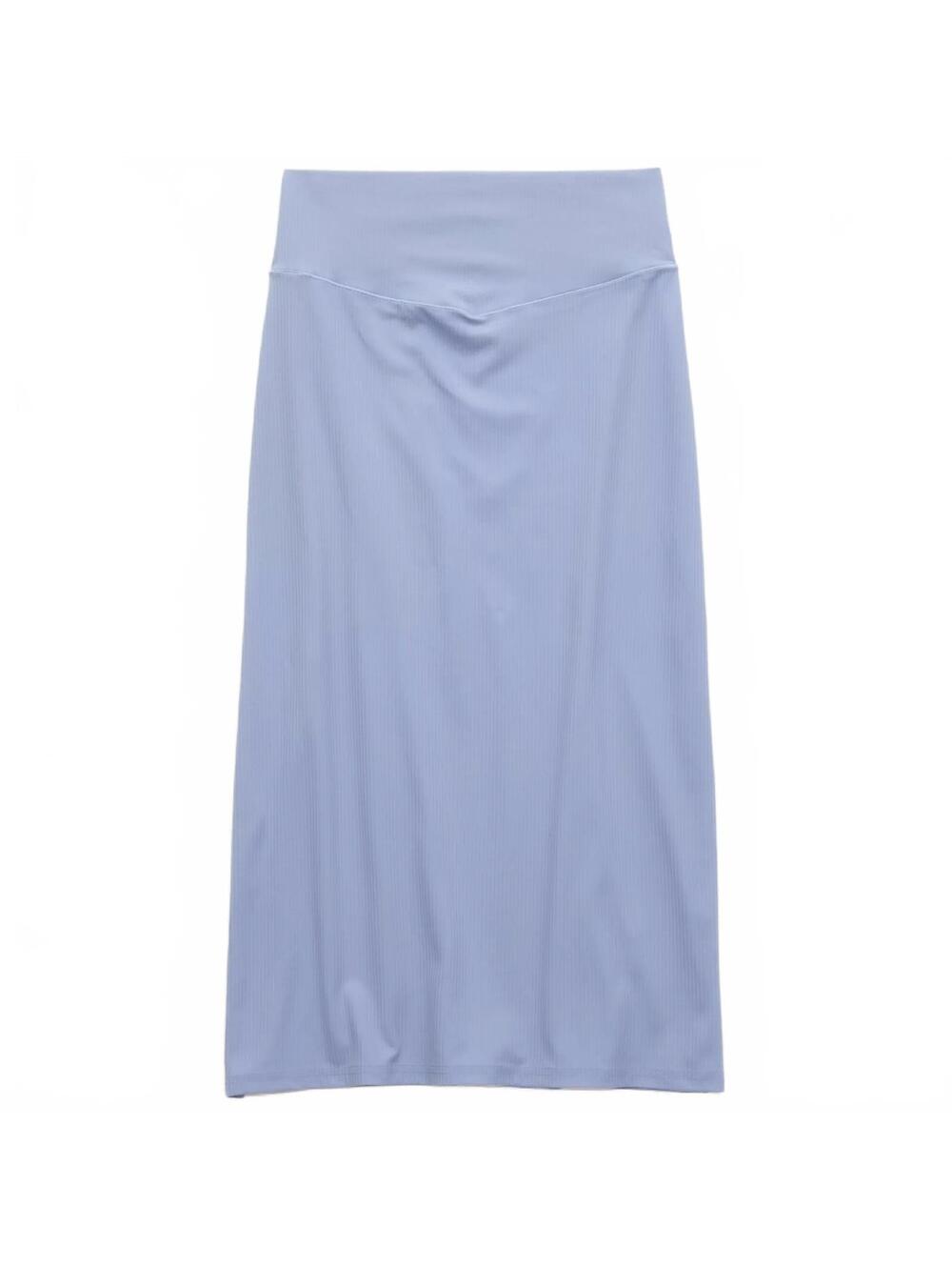 AE OFFLINE By Aerie Real Me XTRA Ribbed Midi Skirt American Eagle NWT Blue Large - Picture 4 of 4